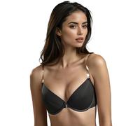 VIVISENCE Soutien Gorge Push Up Dos Nu Silicone Bretelles Dos Ouvert 1086, Noir,90B