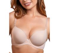 VIVISENCE Soutien Gorge Push-Up Rembourré Bretelles Réglables, Beige,85D