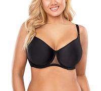 VIVISENCE Soutien Gorge Rembourré Femme sans Coutures Bonnets Moulés Confort Optimal Maintien Idéal pour Poitrine Généreuse, Noir,105E