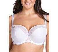 VIVISENCE Soutien-Gorge Semi-Rembourré Élégant Dentelle Florale Bretelles Réglables Maintien Optimal sans Baleines Latérales Idéal comme Cadeau, Blanc,95E