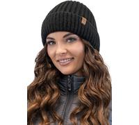 Vivisence Women's Winter Cap Classic Cap Knitted Cap Style Perfect Fit Knitted Cuff Warm ribbed yarn Ideal for cold winter days Winter Autumn Model 70104, black, one size