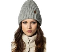 Vivisence Women's Winter Cap Classic Cap Knitted Cap Style Perfect Fit Knitted Cuff Warm Ribbed Yarn Ideal for cold winter days Winter Autumn Model 70104, Light Grey,One Size