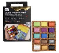 Viviva Palette Aquarelle 16 Couleurs Métallique