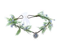 Vivivalue Couronne de fleurs de fée - Bandeau floral - Cercle de la forêt pour femmes et filles - Pour Halloween, Renaissance, mariage, cosplay, bal de fin d'année, accessoires photo - Bleu