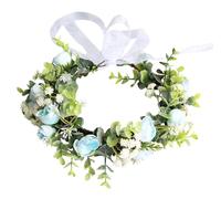 Vivivalue Couronne de fleurs pour mariage, serre-tête pour fille, bandeau de fleurs, bandeau bohème, halo avec ruban, fête, bal de fin d'année, festival, photo