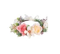 Vivivalue Couronne florale pour femme, bandeau de fleurs de mariage, couronne de cheveux, bandeau floral, halo, fête, bal de promo, photos