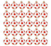 VIVIWI Lot de 30 porte-clés en forme de ballon de football en alliage pour les fans de sport, bijoux, projets d'artisanat de taille compacte