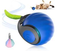 VIVIZEN Balle de Jeu Intelligente pour Chat avec Queue Douce - Jouet de Stimulation mentale et Physique pour Chats d'intérieur