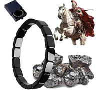 VIVIZEN Hermios Bracelet réglable en hématite avec pierre magnétique - Inspiré du guerrier romain et viking pour homme et femme (pièce unique)
