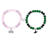 VIVIZEN Wicked Bracelet élastique à perles avec baguette magique et chapeau de sorcière pour femme, accessoire de costume de fête