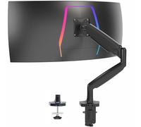 Vivo Bras de Moniteur Simple en Aluminium de qualité supérieure pour Moniteur Ultra Large jusqu'à 35" et 10,9 kg, Hauteur pneumatique, VESA Max 100 x 100, Noir, STAND-V101Q