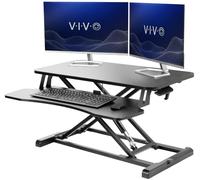 VIVO Bureau à Hauteur réglable Debout Assis pour Tenir convertisseur Riser Ressort à gaz 81cm Large Poste de Travail de Table Correspond à Double écran (DESK-V000K)