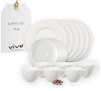 vivo by Villeroy & Boch Group Basic White Service à café, 18 pièces, Porcelaine Premium, Blanc