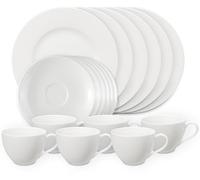 vivo by Villeroy & Boch Service à café Basic White – 18 pièces – Porcelaine Premium, Blanc