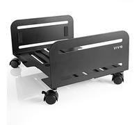VIVO CART-PC01L Grande tour d'ordinateur de bureau ATX, support roulant en acier CPU, support de chariot mobile réglable de 20 à 35,6 cm de large avec roulettes verrouillables, support pour PC de jeu