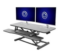 VIVO Convertisseur de bureau de 42 pouces, élévateur de hauteur réglable, station de travail pour ordinateur portable et deux moniteurs debout pour s'asseoir avec plateau large pour clavier
