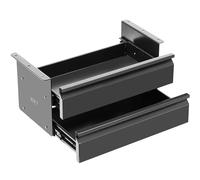VIVO DESK-DR02 Ensemble de tiroirs coulissants à double niveau pour bureau - Organiseur de rangement empilé verticalement pour poste de travail assis-debout - Noir - 40,6 cm