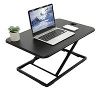 VIVO DESK-V001J Rehausseur de bureau ultra-fin réglable en hauteur pour moniteur ou ordinateur portable, noir