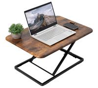 VIVO DESK-V001JN Support de bureau debout ultra fin réglable en hauteur pour moniteur ou ordinateur portable, marron vintage rustique