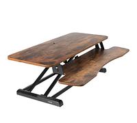 VIVO DESK-V036KN Convertisseur de bureau de 91,4 cm, série K, rehausseur assis-debout réglable en hauteur, poste de travail pour double moniteur et ordinateur portable avec plateau large pour clavier,