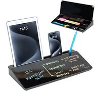 Vivo DESK-WB16B Tableau en verre effaçable à sec avec espace de rangement, compartiments cachés et fente pour appareil, noir, 40 x 18 cm