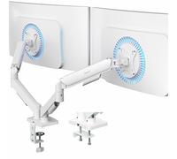 VIVO Double Moniteur jusqu'à 32" et 9 kg par écran, Support de Bureau à Bras mécanique, contrepoids articulé, Support VESA, Classique, Blanc STAND-V002OW