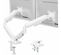 VIVO Double Moniteur jusqu'à 32" et 9 kg par écran, Support de Bureau à Bras mécanique, contrepoids articulé, Support VESA, Classique, Blanc STAND-V002OW