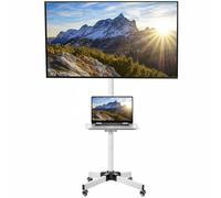 Vivo Mobile TV chariot pour écran LCD LED Plasma écran plat Panneau chariot support de sol avec verrouillage Roues | Compatible avec 58,4 cm à 139,7 cm blanc