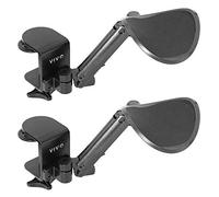 VIVO MOUNT-ARM02P - Lot de 2 accoudoirs universels réglables à clipser, coussins de coude rotatifs, support de bras d'extension au-dessus de la table, noir, lot de 2