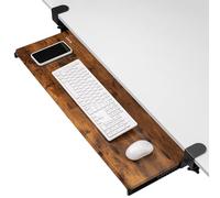 VIVO MOUNT-KB15EN Plateau coulissant extra long à clipser pour clavier d'ordinateur et souris 86,4 x 27,9 cm, marron vintage rustique