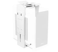VIVO MOUNT-PC01W Support Mural réglable sous Le Bureau pour PC de 3,5 à 7,8" de Large, Support CPU avec Pivot et Verrouillage sécurisé, Blanc