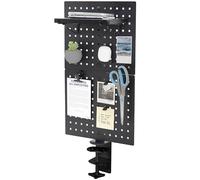 VIVO PP-DK12B Panneau perforé de bureau à pince en acier, panneau d'intimité de 30,5 x 50,8 cm, panneau perforé magnétique, organisateur d'accessoires de bureau, placement au-dessus ou sous le bureau,