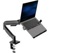 VIVO STAND-V001O-L Support universel réglable pour ordinateur portable de 10 à 15,6 pouces pour bureau, bras de tension unique, support VESA pour ordinateur portable avec pince en C et œillets, noir