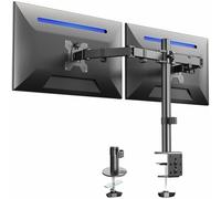 VIVO STAND-V002 Support de Bureau en Acier entièrement réglable pour 2 écrans d'ordinateur jusqu'à 30" et Max. 10 kg chacun Noir