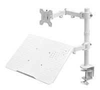 Vivo STAND-V002CW Support pour écran d'ordinateur et Ordinateur Portable entièrement réglable de 13 à 81,3 cm, Support avec œillet, Convient aux Ordinateurs Portables jusqu'à 17", Blanc