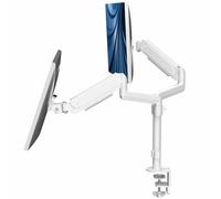 VIVO STAND-V002KW Bras de Support pour écrans de 17 à 32" - Réglage pneumatique de la Hauteur, Inclinaison entièrement articulée, pivotant, Support VESA Robuste avec Pince en C de Bureau et Option