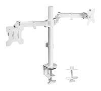 VIVO STAND-V032W Support de Bureau Robuste entièrement réglable pour 2 écrans LCD LED jusqu'à 32" Blanc