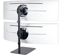 VIVO STAND-V202L Support de bureau ultra large autonome empilé verticalement pour 2 écrans ultra larges jusqu'à 124,5 cm, capacité de 20 kg par écran, noir