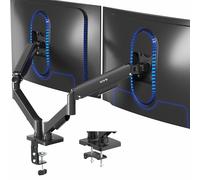 VIVO Support de Bureau à Double Bras réglable en Hauteur, inclinable, pivotant, Support pneumatique à contrepoids, Bras de Support VESA Compatible avec la Plupart des écrans jusqu'à 32", Classique,