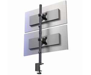 VIVO Support de Bureau Double pour Écrans Superposés Verticalement, Pied Ajustable très haut pour 2 Écrans Ultra-Larges jusqu'à 34 Pouces, Capacité 10 kg, Noir, STAND-V002T