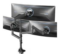 VIVO Support de bureau pour écran plat triple ultra large extra haut, support de montage de bureau pour écrans jusqu'à 124 cm, support robuste avec pince, convient pour 3 écrans ultra larges jusqu'à