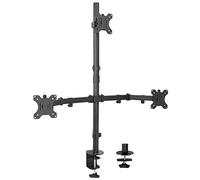 Vivo Support de Bureau Robuste et entièrement réglable pour 3 écrans jusqu'à 27"