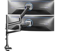 VIVO Support de bureau ultra large pour écrans jusqu'à 49", pince robuste, peut contenir 2 écrans ultra larges jusqu'à 20 kg, noir, STAND-V120K