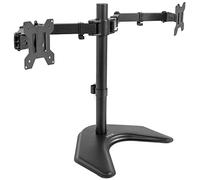 VIVO Support Double écran LCD LED, Support de Bureau autoportant pour 2 écrans jusqu'à 32", Bras entièrement réglables avec VESA Max 100 x 100 mm, Noir, STAND-V032F