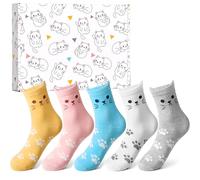 Vivo Technologies S1008 Chaussettes Mignon, Coffret Cadeau imprimé Chat, 4-7 Femme