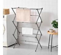 Vivo Technologies Séchoir à Linge Extensible à 3 Niveaux, Pliable, Compact avec 11 poteaux épais, séchoir à Linge Peu encombrant pour intérieur et extérieur, Gris