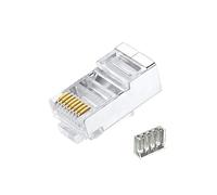 VIVOCH 50 Pcs Cat6 RJ45 Connectors, Cat6 RJ45 Plugs, Cat6 2-Piece Metal Shielded RJ45 Ends FTP 8P8C Modular Network Plug Connector