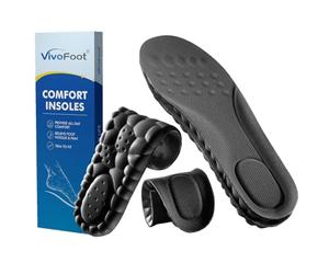 VivoFoot Lot de 2 paires de semelles intérieures en mousse à mémoire de forme, anti-fatigue, soulagement de la douleur au quotidien, pour le travail, le sport, la course à pied, coussinets de rechange
