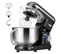 VIVOHOME 5,7L Robot Pâtissier 1500W 10 Vitesses Robot Cuisine Professionnel avec Bol Mélangeur en Acier Inoxydable Fouet Crochet Pétrisseur Batteur Noir