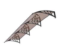 VIVOHOME Auvent de Porte et fenêtre en Polycarbonate Marron avec Support 300x100cm Brun auvent en Arc pentu Protection Contre Pluie et UV pour Terrasse Balcon Patio